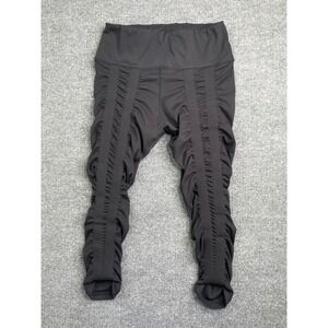 Sweetflexx Resistance Leggings Women 8 Black Ruched High Waist Workout Capri